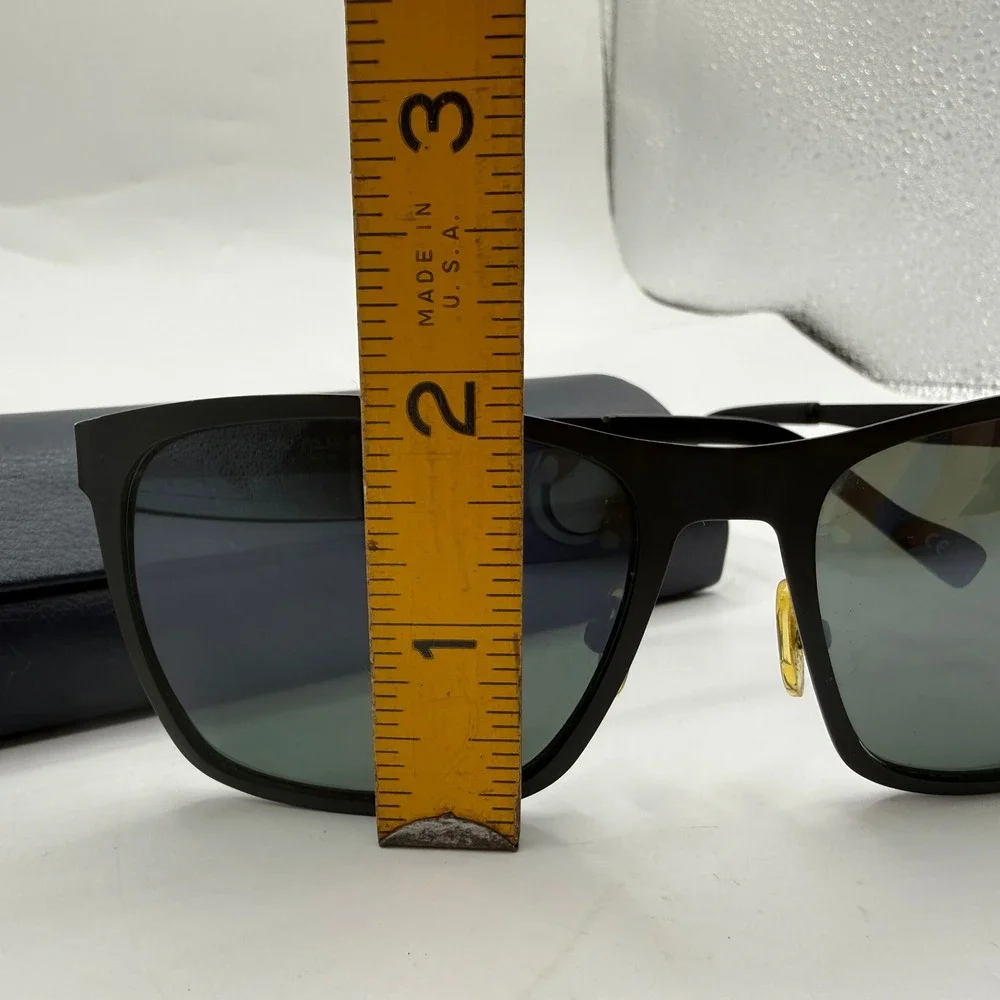 SEE Eyewear 2552 Polar Matte Black Rectangular Polarized Sunglasses Italy C1